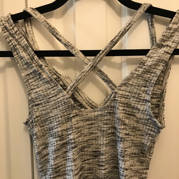 NEW with tags! Heathered V-Neck Thong Bodysuit - Picture 4 of 5